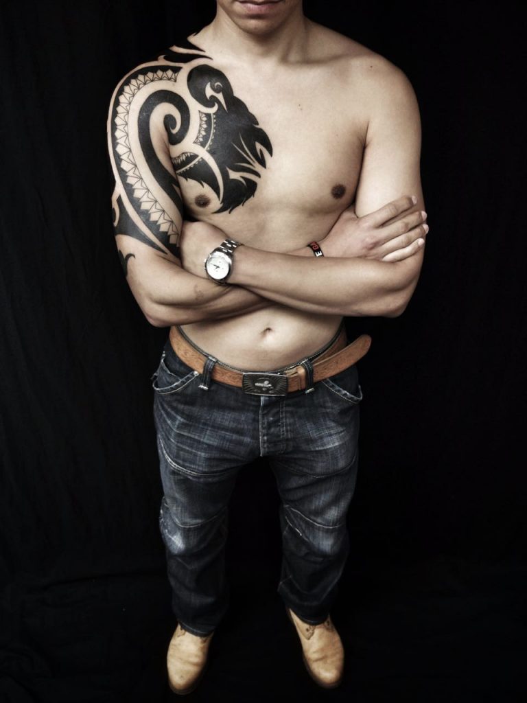 Hanumantra Blackwork Tattoo  Tribal Inspired 