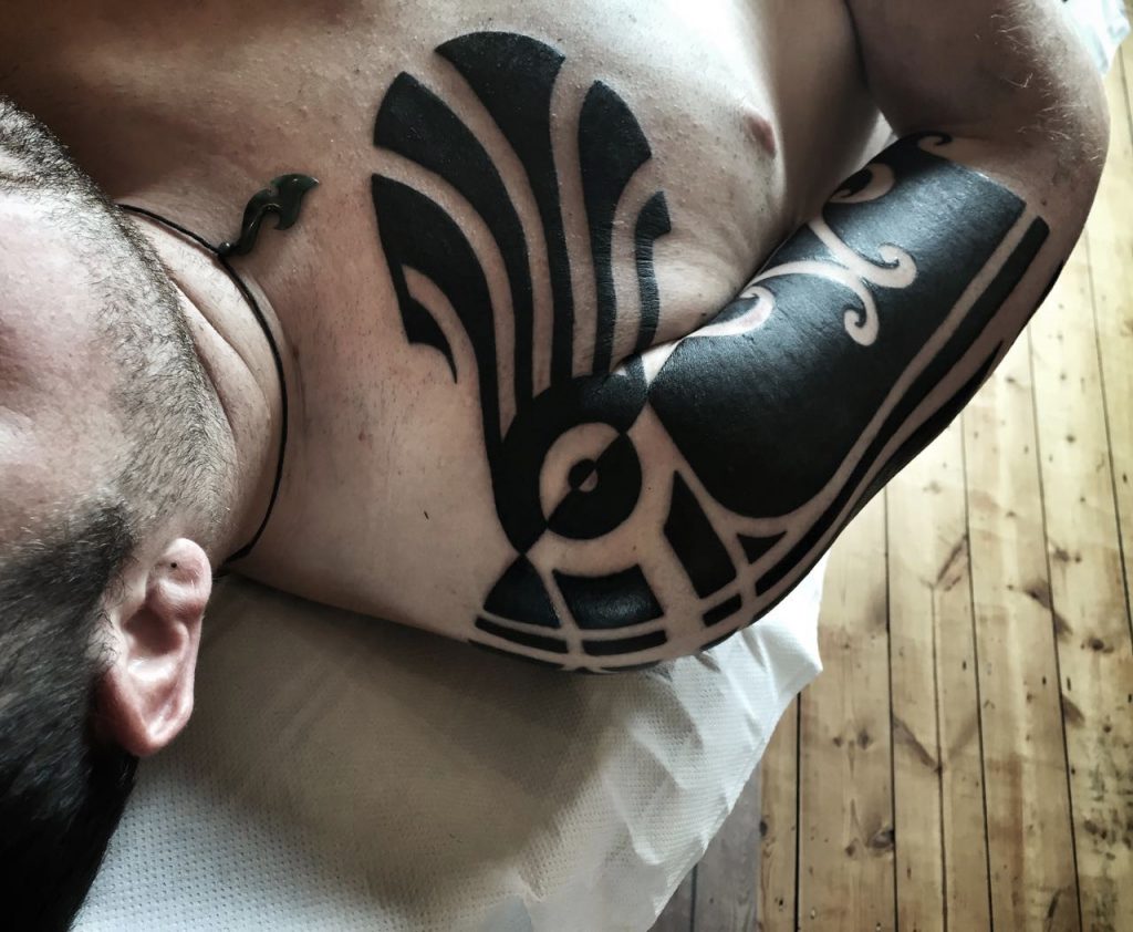 Hanumantra Blackwork Tattoo Birmingham Shrewsbury Minimal Tribal Bold Style-4