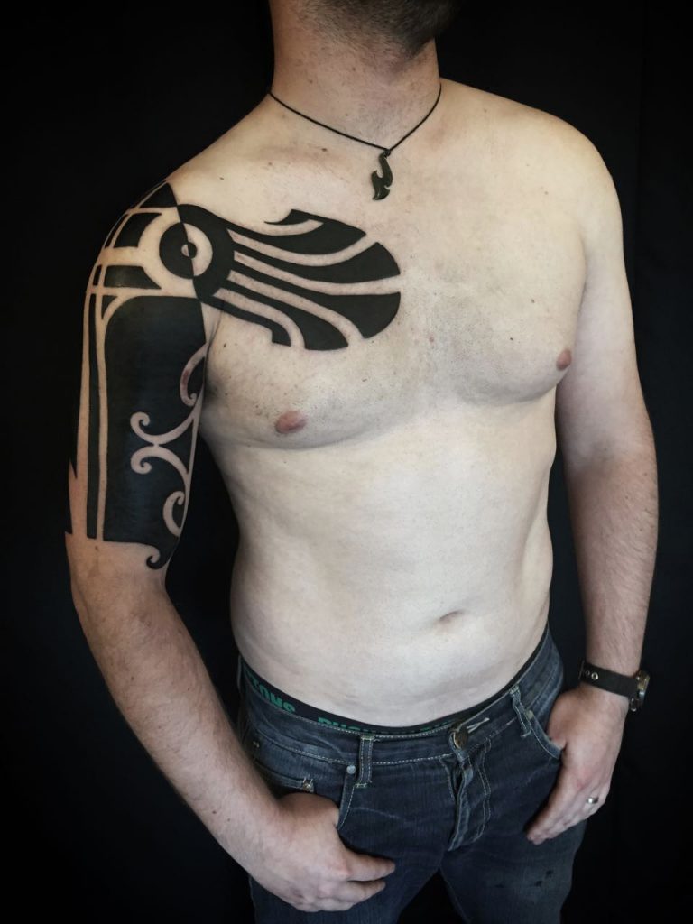 Hanumantra Blackwork Tattoo Birmingham Shrewsbury Minimal Tribal Bold Style-5